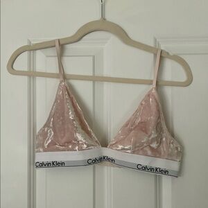Calvin Klein Silk Triangle Bralette Pink